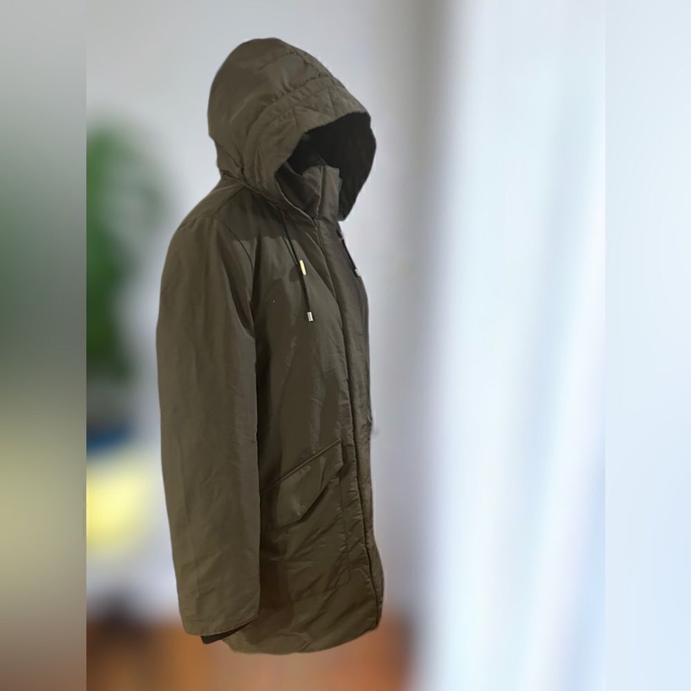 Zara Outerwear Hooded Winter Snow Ski Quilted Parka Size M - Picture 6 of 16